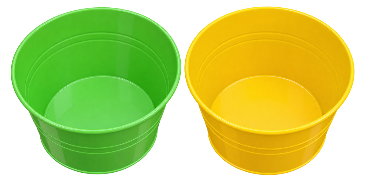 2er Set Pflanztöpfe Grün Gelb Ø19cm Blumentopf Gartentopf Garten Terrasse