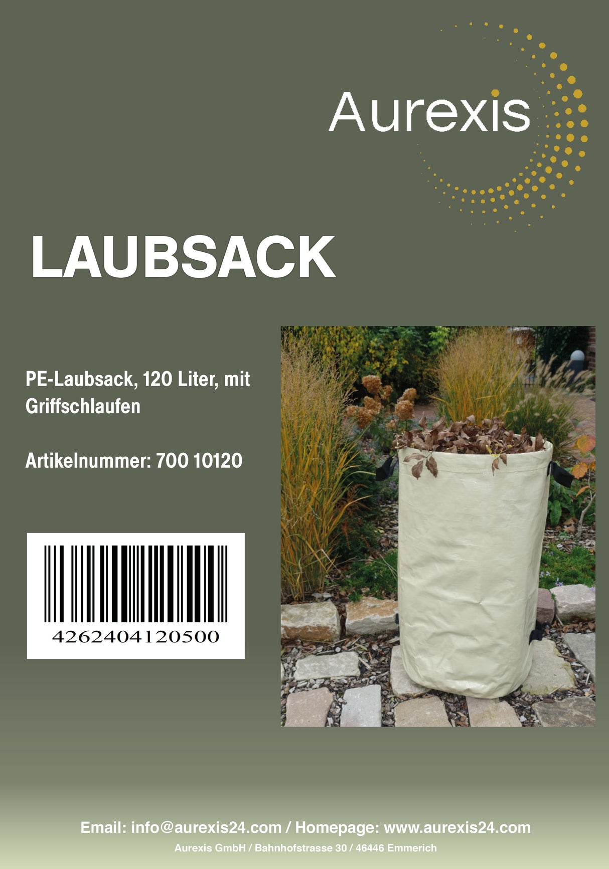 Aurexis Laubsack mit Schlaufen Karton