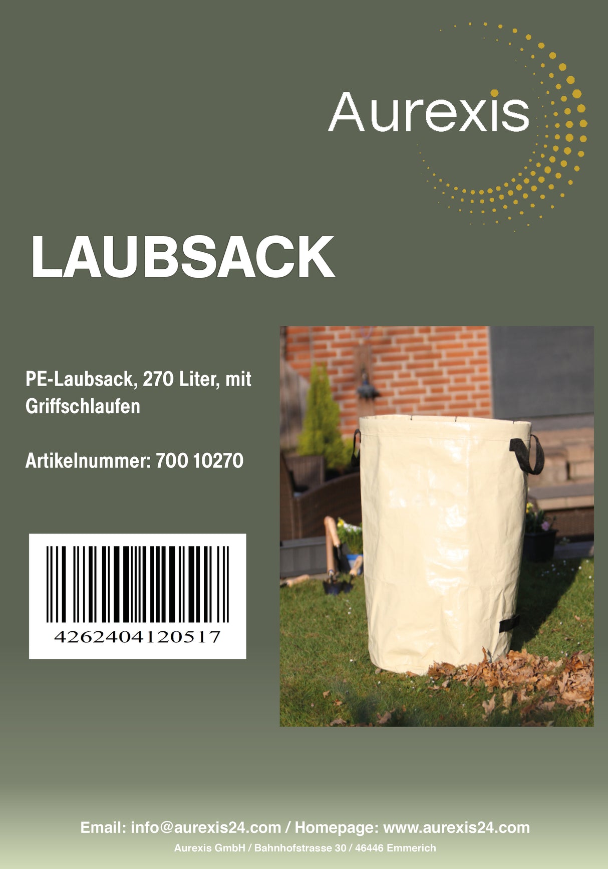Aurexis Laubsack mit Schlaufen beige