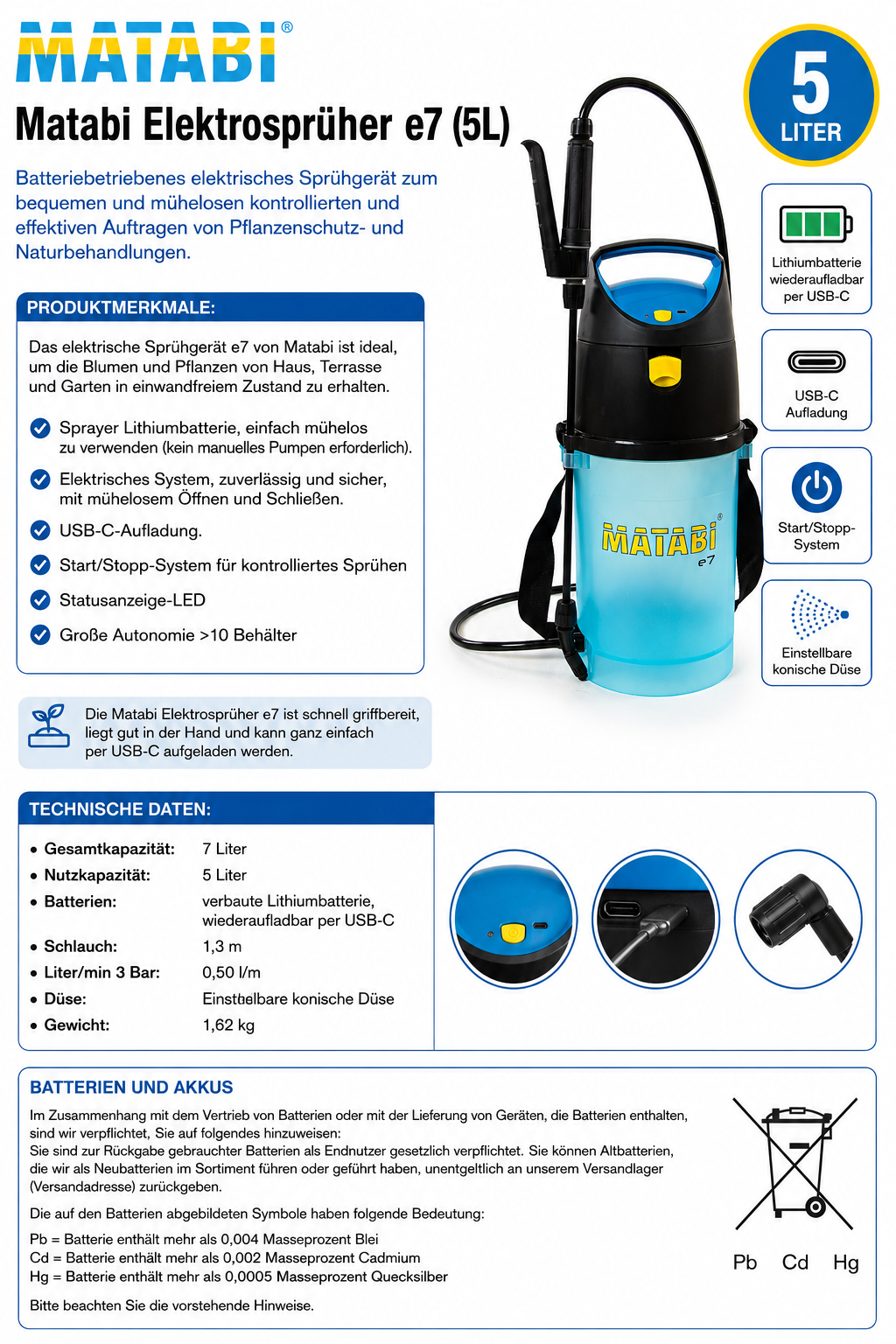 Matabi, Spritze elektr. 7e (5L)