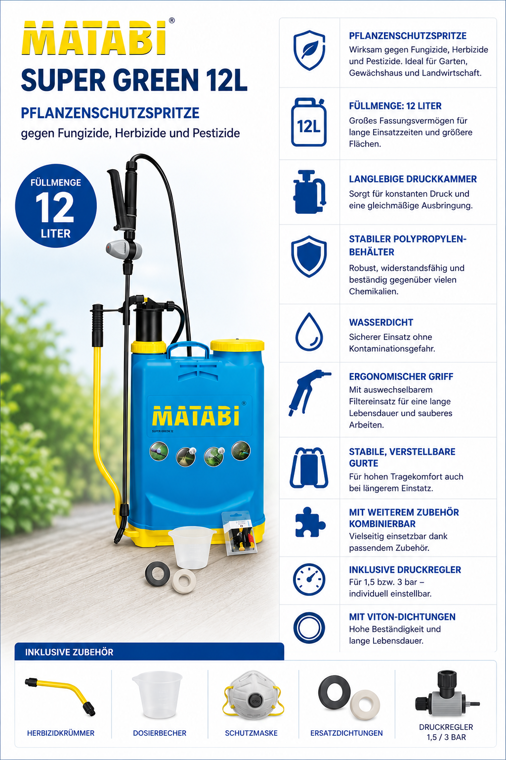 Matabi, Tornister-Spritze Super Green 12