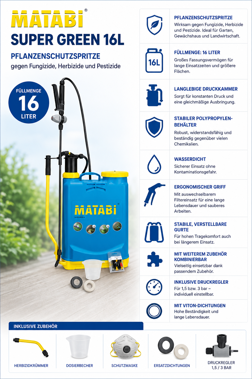 Matabi, Tornister-Spritze Super Green 16