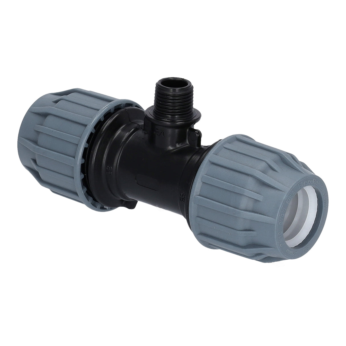 PP T-Stück mit Außengewinde (20–63 mm x 1/2"–2")