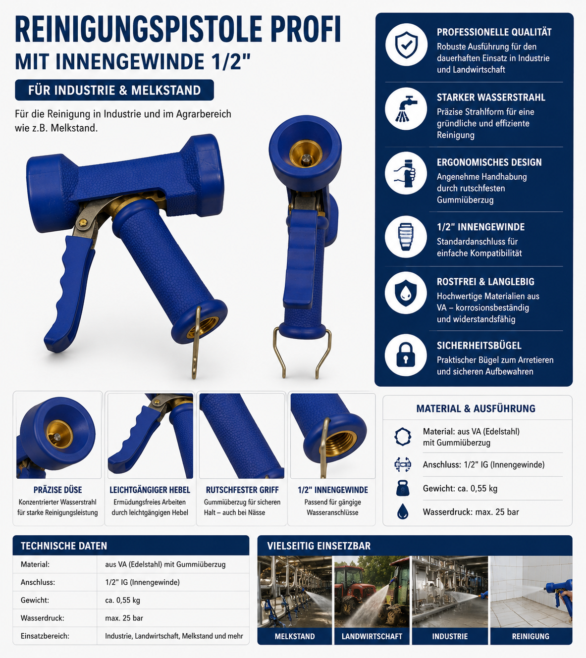 Profi Reinigungspistole 1/2 Zoll IG