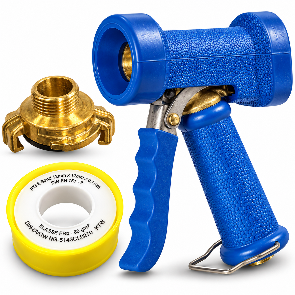 Aurexis Profi Reinigungspistole 1/2" IG Set + Messing Kupplung AG + PTFE Band