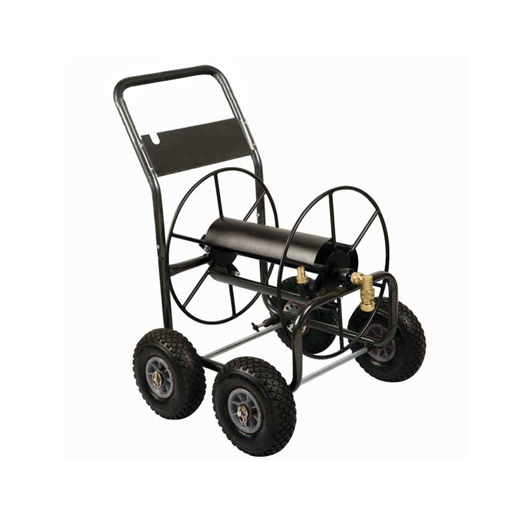 Aurexis Stahl anthrazit 4-rädriger Schlauchwagen 3/4" Anschluss