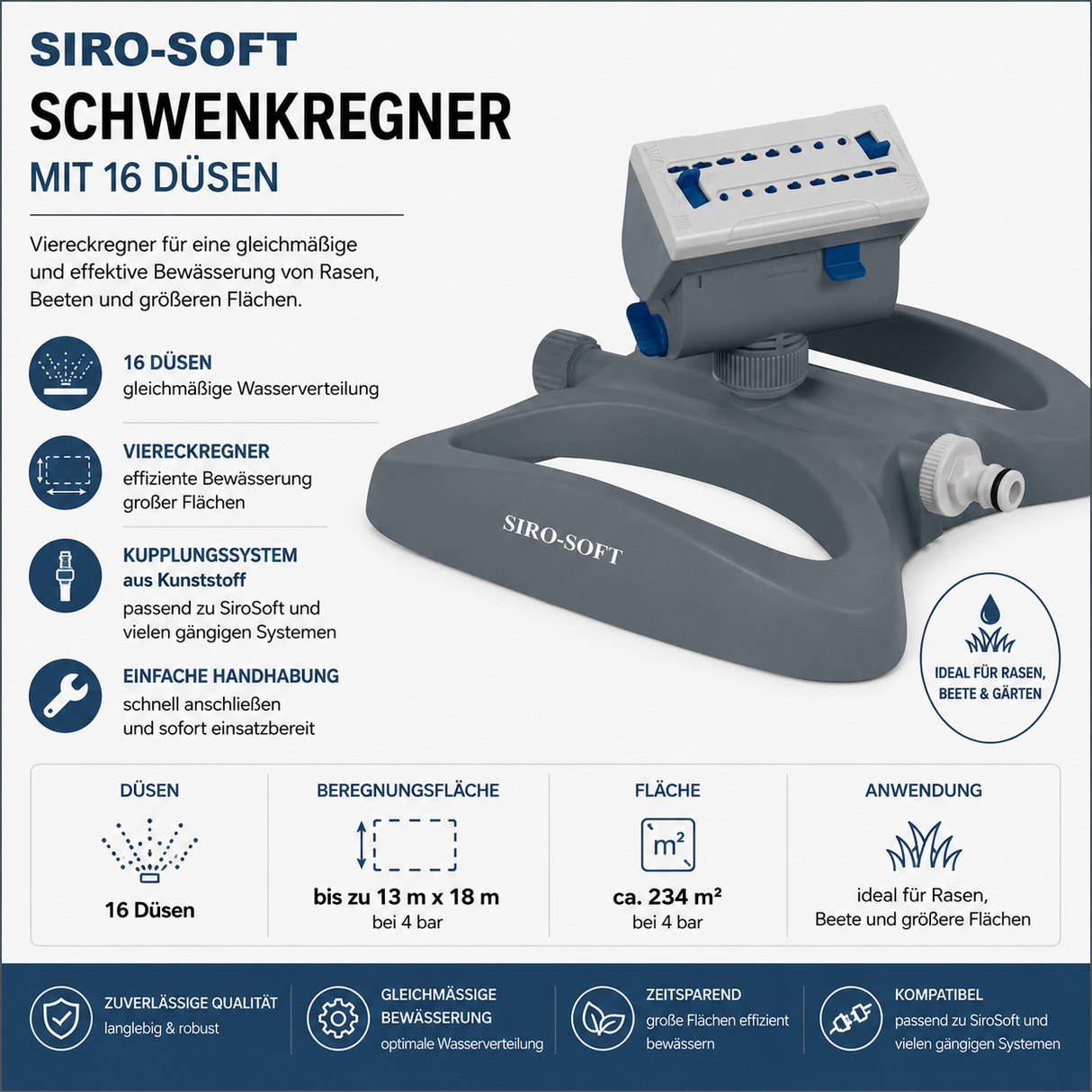 Siro Soft Schwenkregner (16 Düsen)