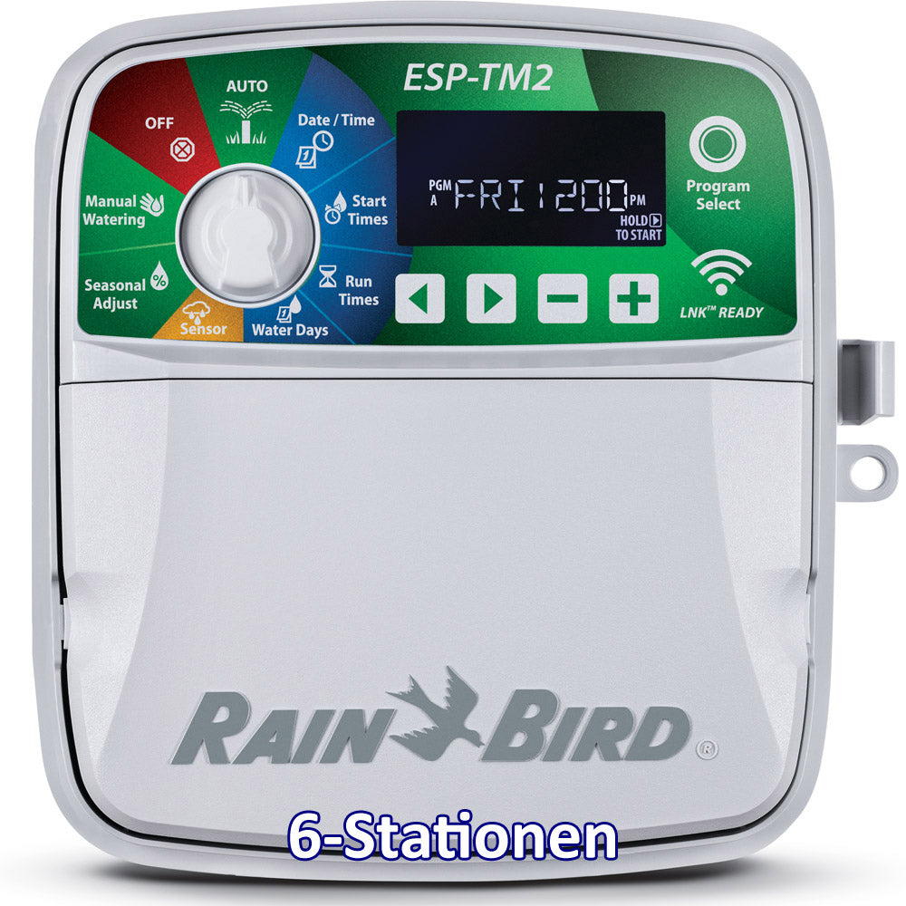 Rain Bird ESP-TM2 (TM2-6-230) – 6-Zonen-Bewässerungssteuerung für den Außenbereich, 230V