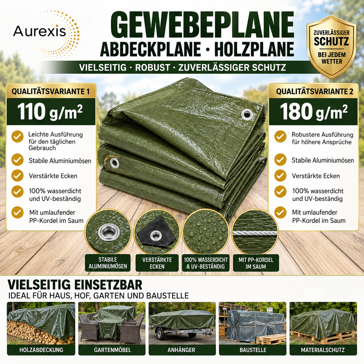 Aurexis Garten-Abdeckplane grün