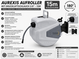 Aurexis Aufroller mit Druckluftschlauch 3/8"-15m