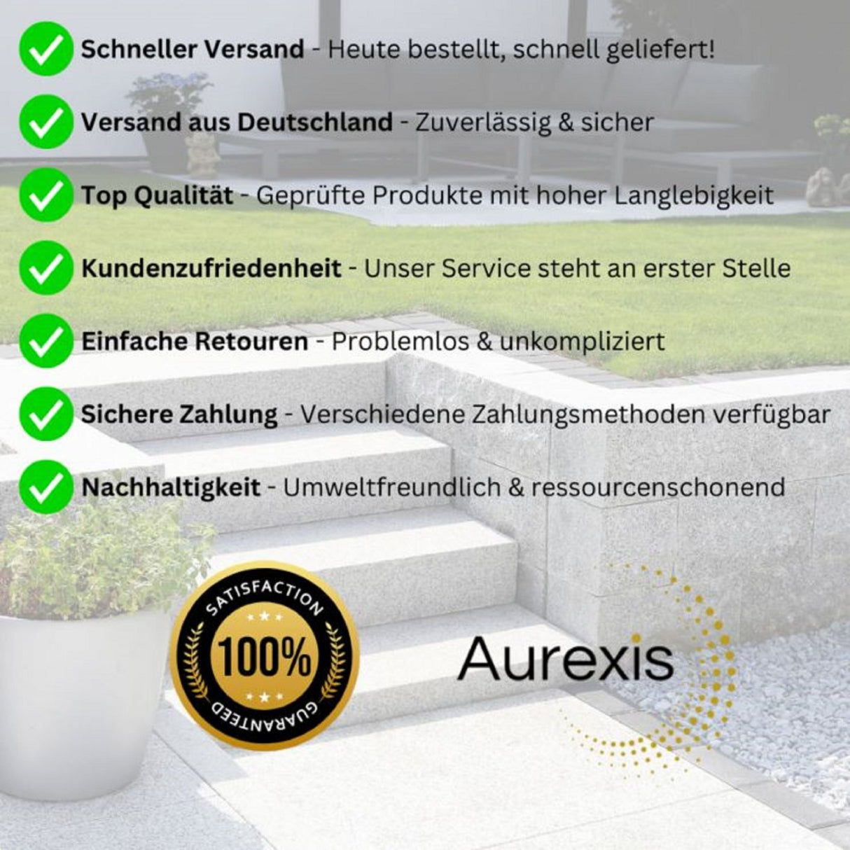 Aurexis Gartendusche Aluminium, bis 230cm total, mit MS-Kugelventil