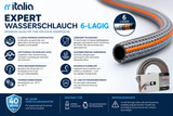 EXPERT Premium Wasserschlauch 6-lagig bis 50bar 25m o. 50m Rolle v. rr italia