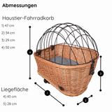 Aurexis Haustier Fahrradkorb hinten Weide oval