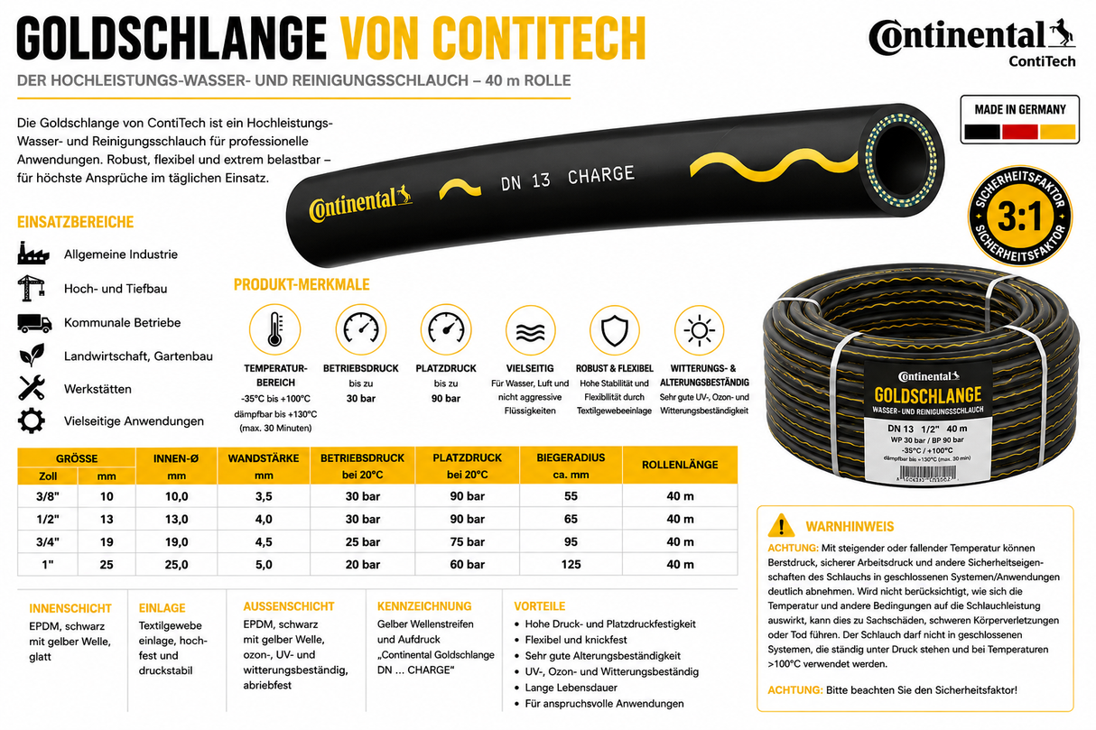 Goldschlange Wasserschlauch ContiTech