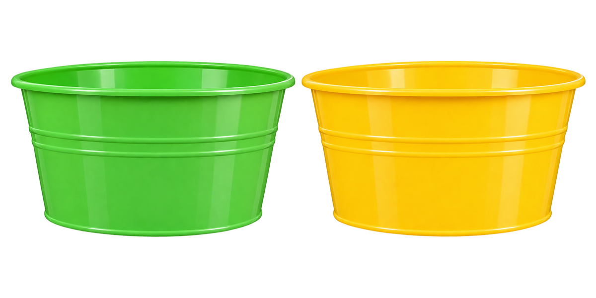 2er Set Pflanztöpfe Grün Gelb Ø19cm Blumentopf Gartentopf Garten Terrasse