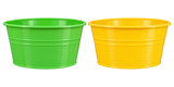 2er Set Pflanztöpfe Grün Gelb Ø19cm Blumentopf Gartentopf Garten Terrasse