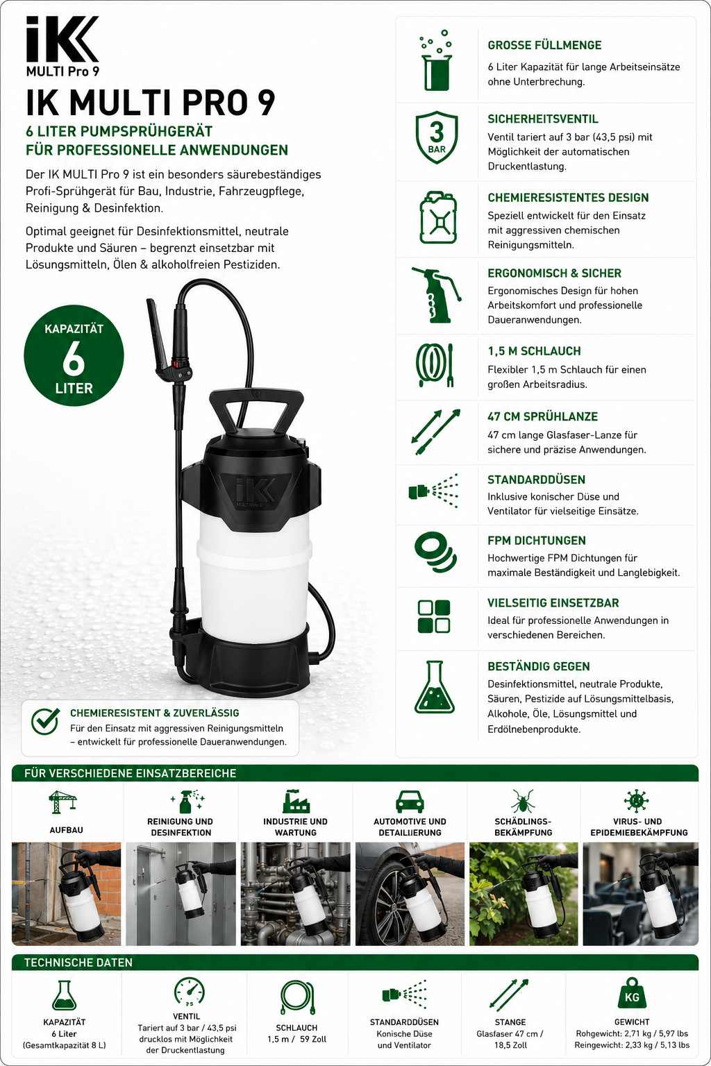 IK, Handspritze "IK-Multi PRO 9" (6 L)