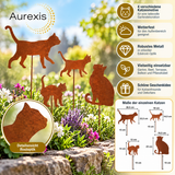 Aurexis Dekostecker Rost Katzen 4er Set