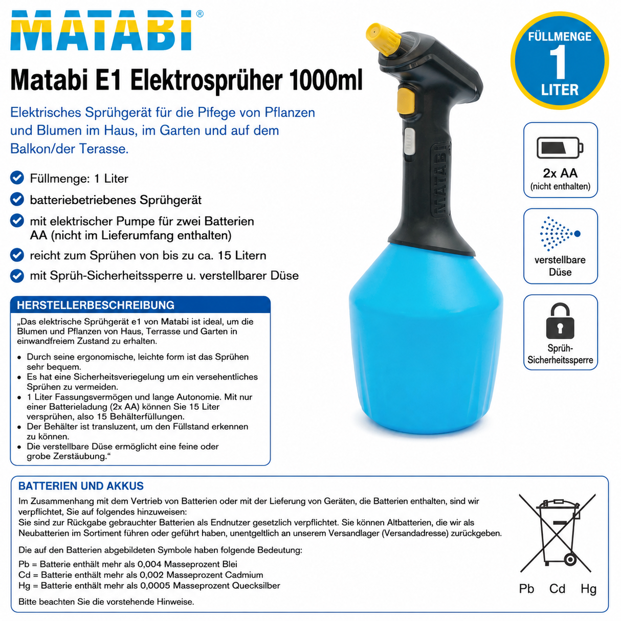 Matabi, Spritze elektr. 1e  (1L)