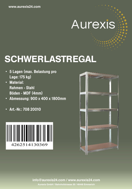 Schwerlastregal, 900x400x1800cm, 875kg