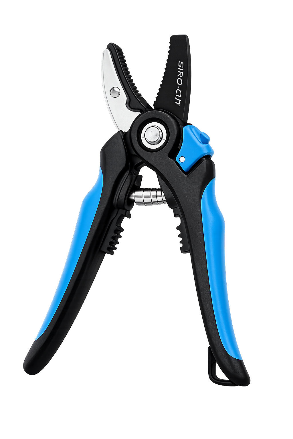 Gartenschere amboss schwarz/blau mit Feststeller