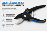 Gartenschere schwarz/blau mit Feststeller