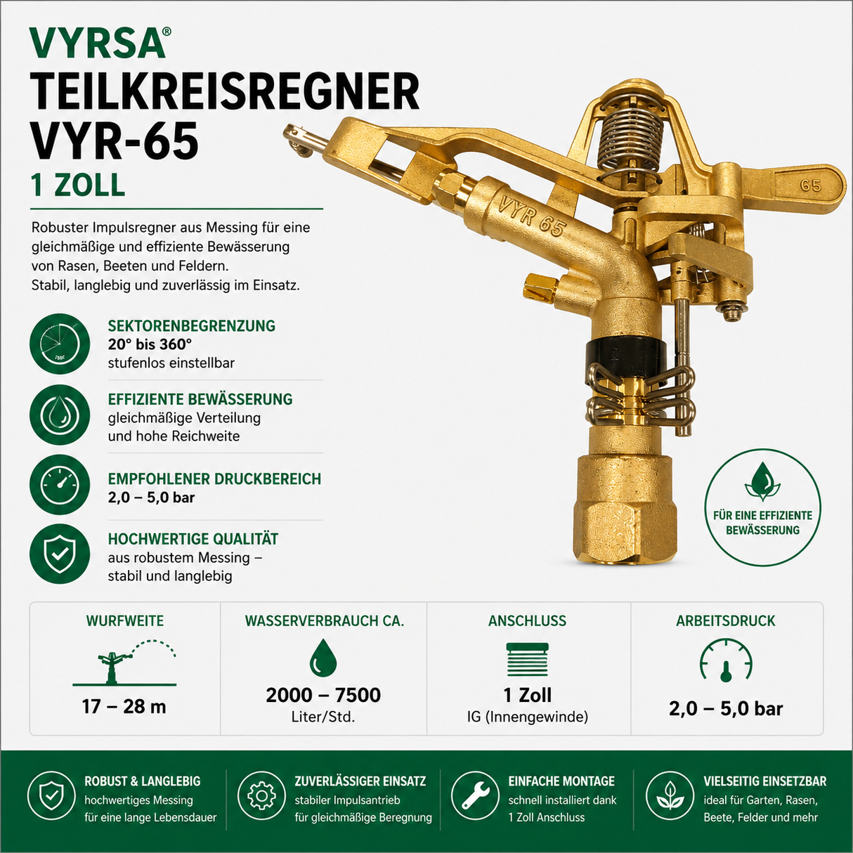 Vyrsa Kreissektorenregner V65