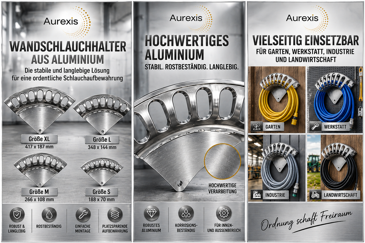 Aurexis Wandschlauchhalter Aluminium