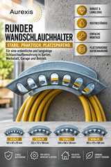 Aurexis Wandschlauchhalter Aluminium Rund