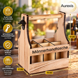 Aurexis Männerhandtasche Bier Flaschenträger 6 Flaschen Holz Flaschenhalter