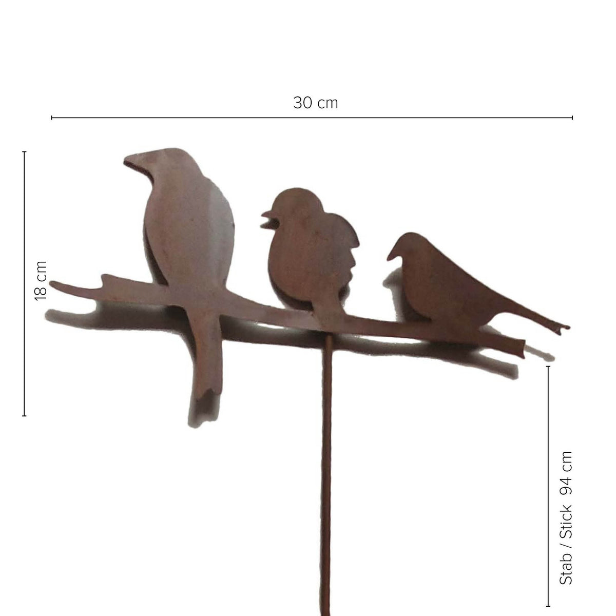 Aurexis Dekostecker Rostoptik 3 Vögel