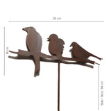 Aurexis Dekostecker Rostoptik 3 Vögel